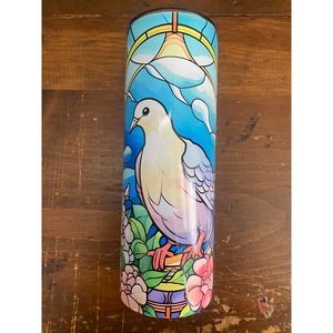 Stained Glass Dove Bird 20oz Skinny Tumbler